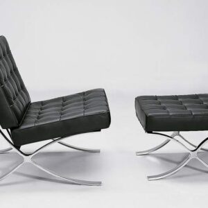 Fotel Barcelona chair z podnóżnikiem