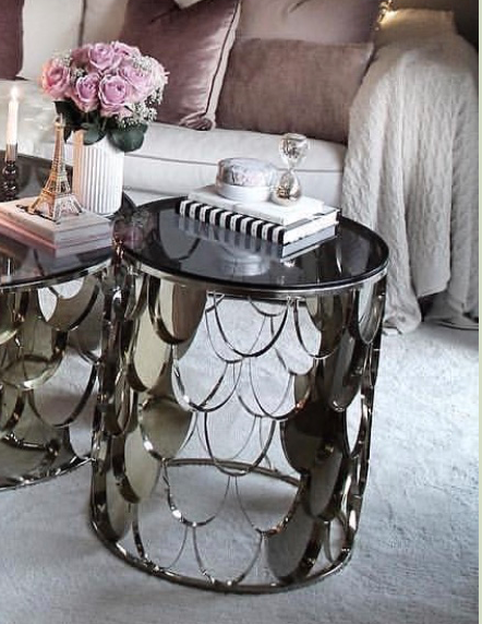 Boczny stolik kawowy Archi - silver