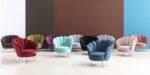 Designerski fotel muszla glam velvet
