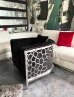 Fotel Emporio Fashion - welur i stal