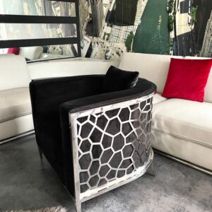 Fotel Emporio Fashion - welur i stal