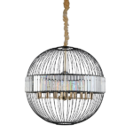 Lampa wisząca kryształowa 12 punktowa czarna COSSINI JD8324-12 BL