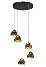 Lampa wisząca czarna LED 20W LOFT RETRO DORI MD17015-5C-BG