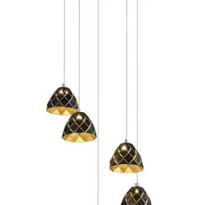 Lampa wisząca czarna LED 20W LOFT RETRO DORI MD17015-5C-BG
