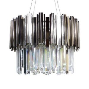 Lampa wisząca kryształowa 9 punktowa ciemny CHROM VENUS 50×110