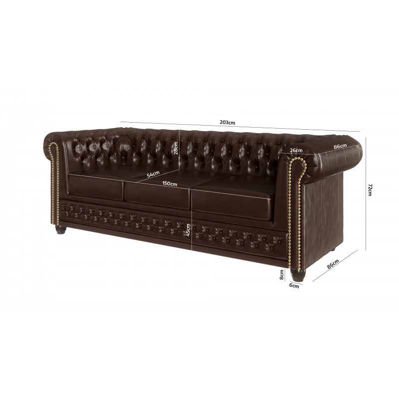 Chesterfield Sofa York 3 osobowa z funkcją spania – Obrázok 6