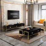 Szafka RTV Luigi Black/gold