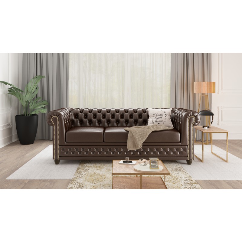 Chesterfield Sofa Pikowana York 3 osobowa