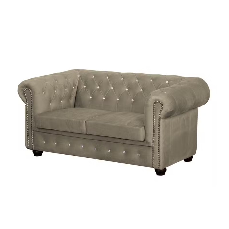 Chesterfield Sofa 2 osobowa York Blink z kryształkami